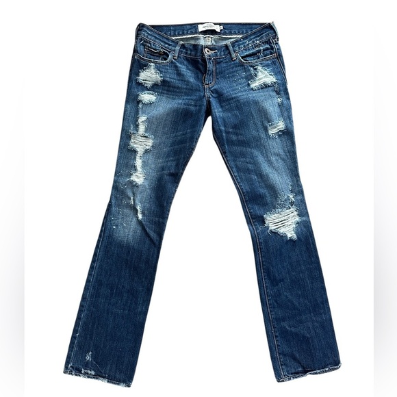 Abercrombie & Fitch Distressed Low-Rise Straight Leg Jeans – Size 30x32 - Picture 3 of 16